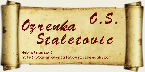 Ozrenka Staletović vizit kartica